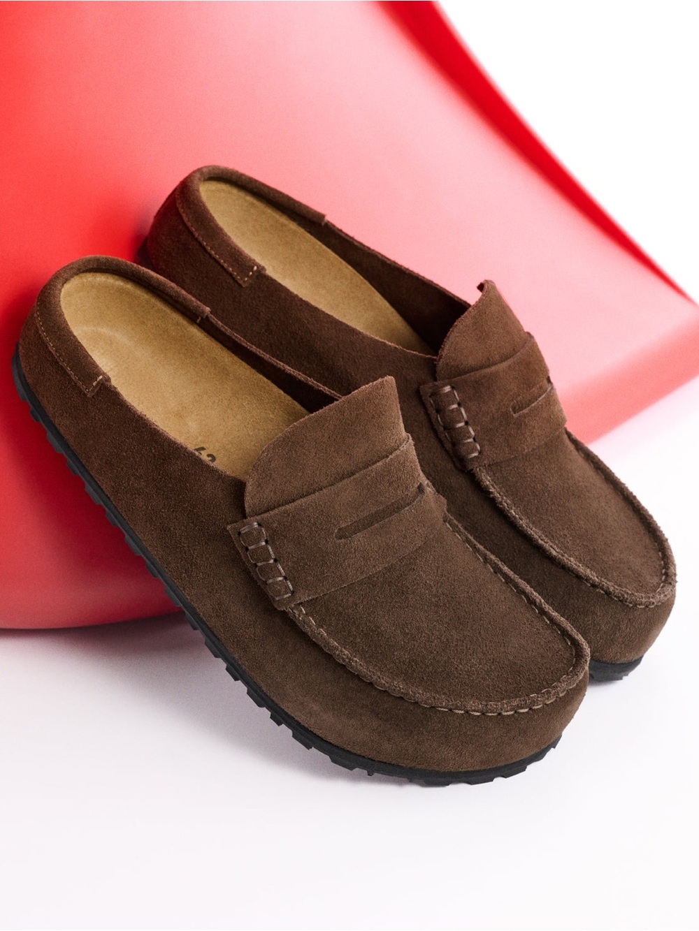 Birkenstock: “Naples” Wrapped Natural Leather Oiled Clog in Habana